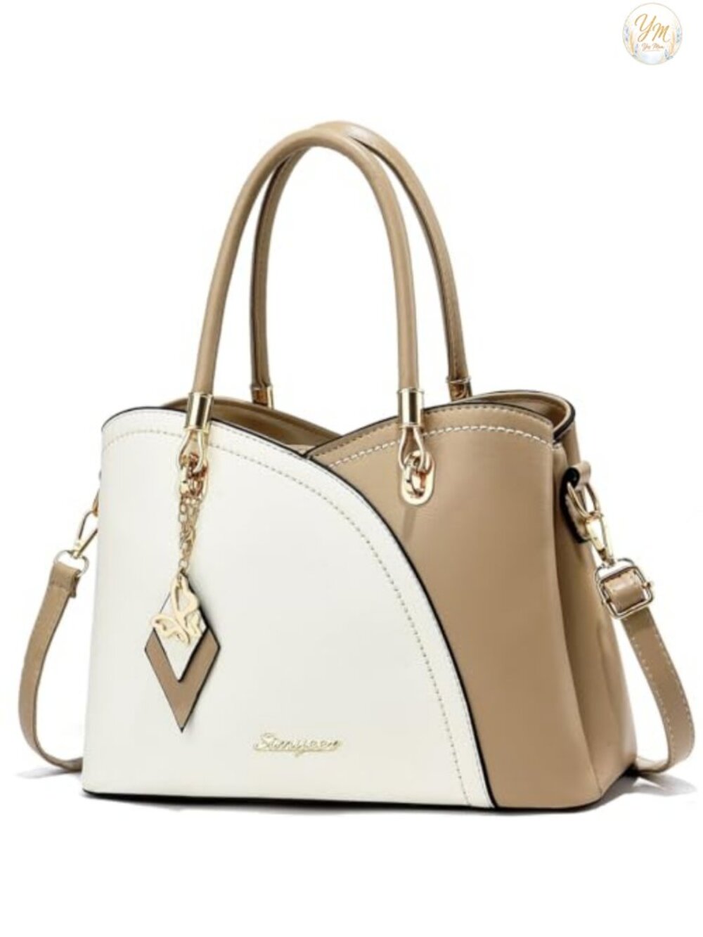 Synthetic Leather Satchel Tote Shoulder Bag Top Handle Women Purse